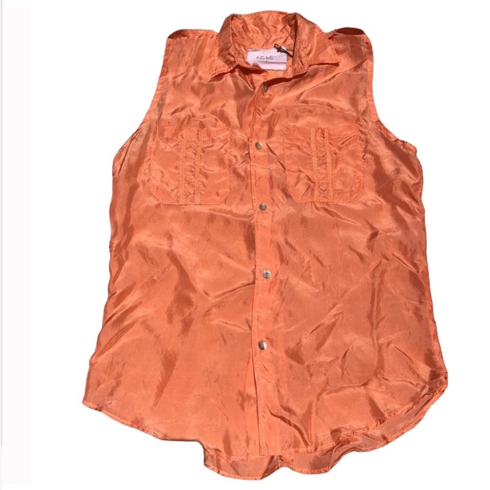 Acacia swimwear bondi silk collared button up tank top